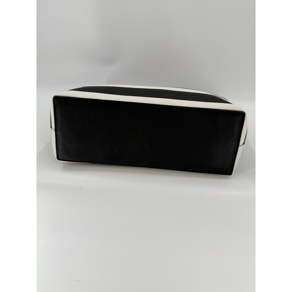 Betsey Johnson KITSCH Black White Striped Pink Bow Large Tote Shoulder Bag EUC - Picture 14 of 16